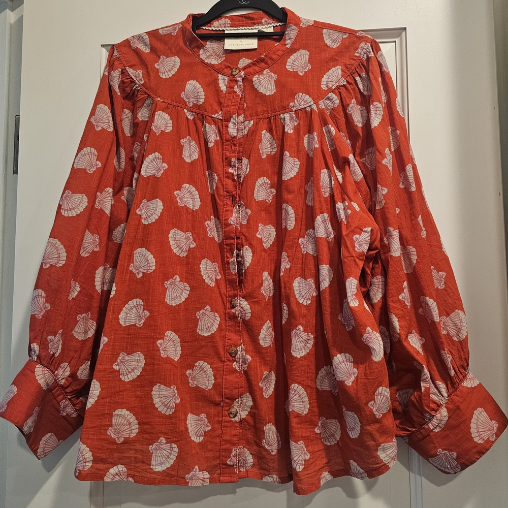 Maeve Red and White Floral Blouse